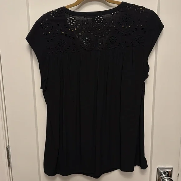 Daniel  Rains  Black Eyelet Blouse - Picture 4 of 4